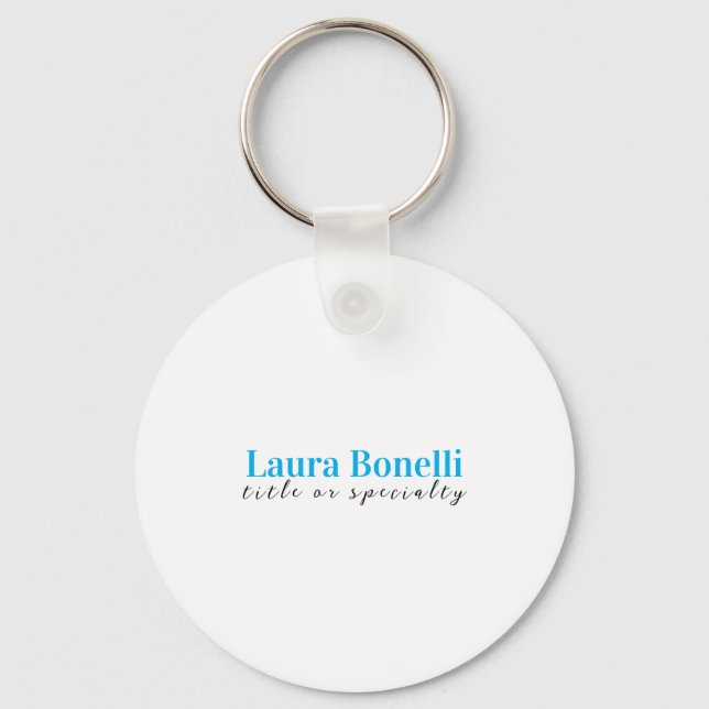 Minimalist Professional Modern Plain Name Title Keychain (Front)