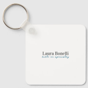 Minimalist Professional Modern Plain Name Title Keychain