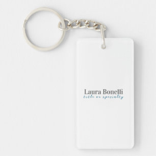 Minimalist Professional Modern Plain Name Title Keychain