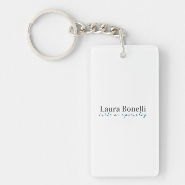 Minimalist Professional Modern Plain Name Title Keychain (Front)