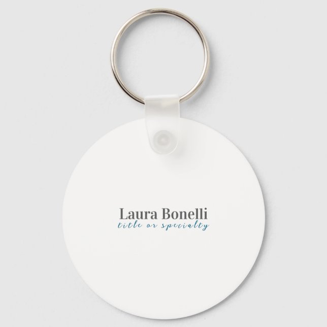 Minimalist Professional Modern Plain Name Title Keychain (Front)