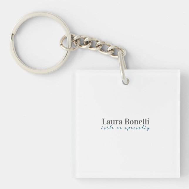 Minimalist Professional Modern Plain Name Title Keychain (Front)
