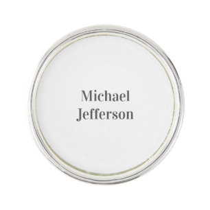 Minimalist Professional Modern Plain Name Title Lapel Pin