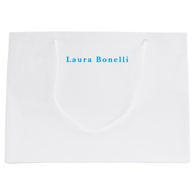 Minimalist Professional Modern Plain Name Title Large Gift Bag (Front)