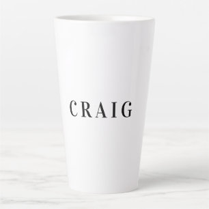 Minimalist Professional Modern Plain Name Title Latte Mug