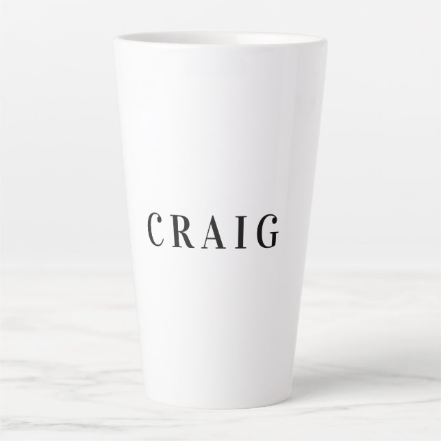 Minimalist Professional Modern Plain Name Title Latte Mug (Front)
