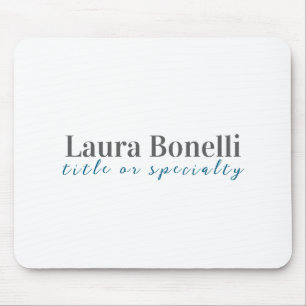 Minimalist Professional Modern Plain Name Title Mouse Pad