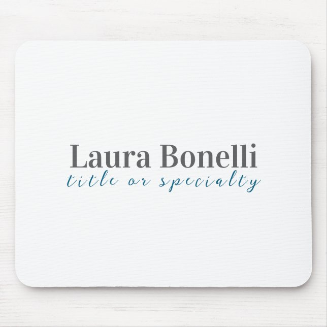 Minimalist Professional Modern Plain Name Title Mouse Pad (Front)