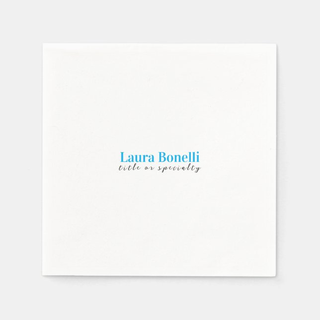 Minimalist Professional Modern Plain Name Title Napkins (Front)