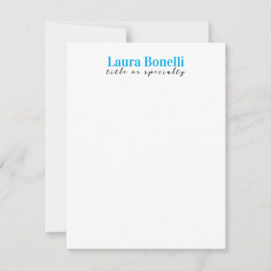 Minimalist Professional Modern Plain Name Title Note Card