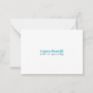 Minimalist Professional Modern Plain Name Title Note Card