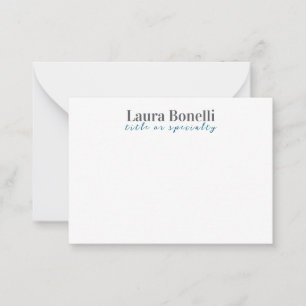 Minimalist Professional Modern Plain Name Title Note Card