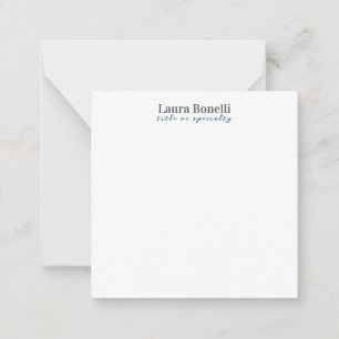 Minimalist Professional Modern Plain Name Title Note Card
