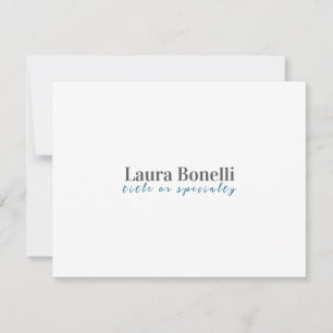 Minimalist Professional Modern Plain Name Title Note Card