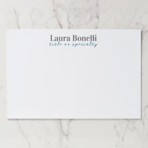 Minimalist Professional Modern Plain Name Title Paper Pad