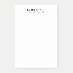 Minimalist Professional Modern Plain Name Title Post-it Notes