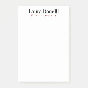 Minimalist Professional Modern Plain Name Title Post-it Notes