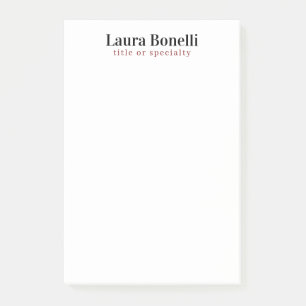 Minimalist Professional Modern Plain Name Title Post-it Notes