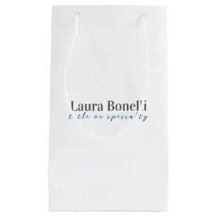 Minimalist Professional Modern Plain Name Title Small Gift Bag