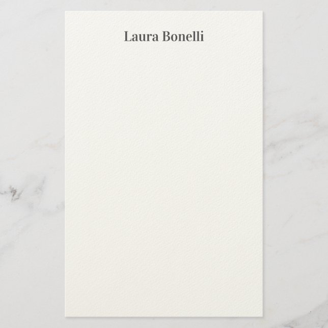 Minimalist Professional Modern Plain Name Title Stationery (Front)
