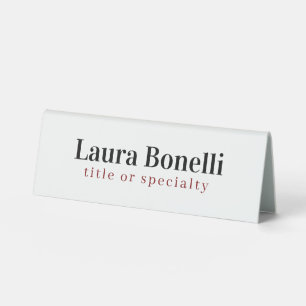 Minimalist Professional Modern Plain Name Title Table Tent