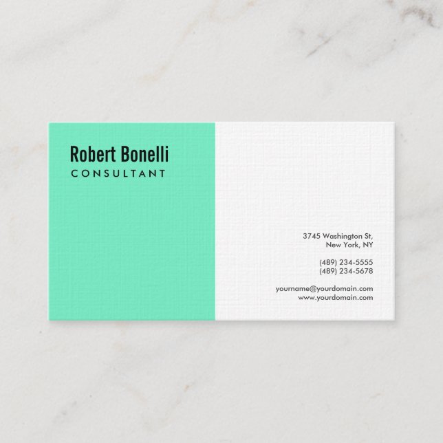 Minimalist Professional Modern Premium Linen Business Card (Front)