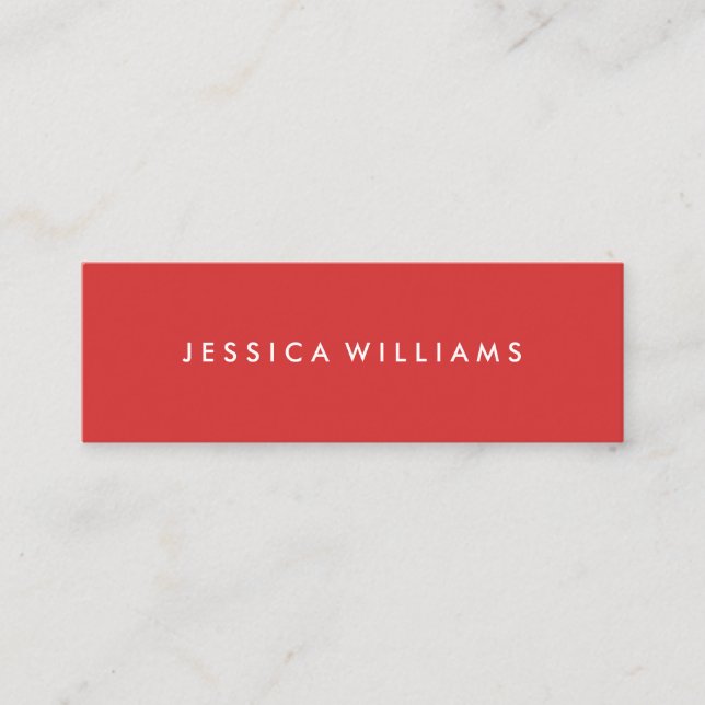 Minimalist Professional Modern | Red Mini Business Card (Front)