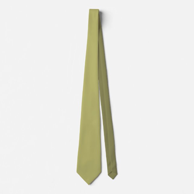 Minimalist Professional Modern Solid Olive Green Neck Tie (Front)