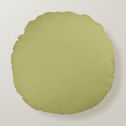 Minimalist Professional Modern Solid Olive Green Round Pillow