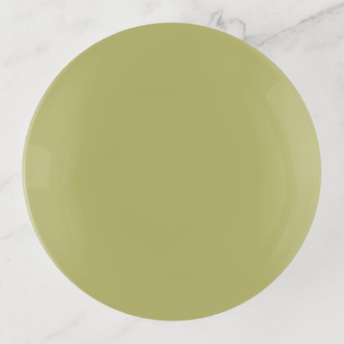 Minimalist Professional Modern Solid Olive Green Trinket Tray