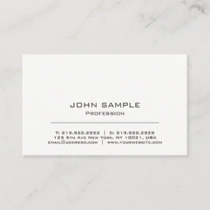 Minimalist Professional Modern White and Grey Business Card
