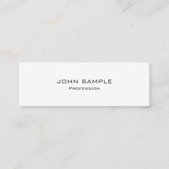 Minimalist Professional Modern White and Grey Mini Business Card | Zazzle