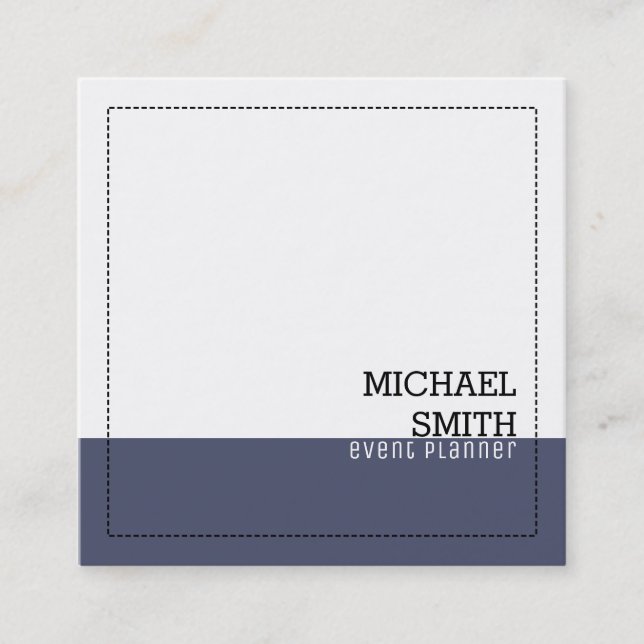 Minimalist Professional Modern White Independence Square Business Card (Front)