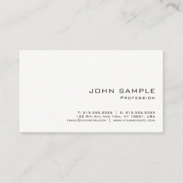 Minimalist Professional Modern White Matte Business Card