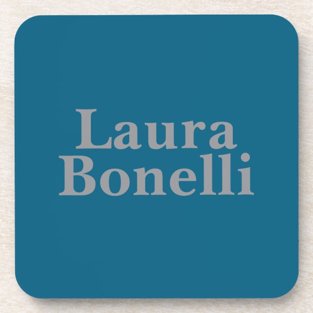 Minimalist Professional Modern Your Name Beverage Coaster (Front)