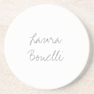 Minimalist Professional Modern Your Name Coaster
