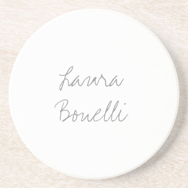 Minimalist Professional Modern Your Name Coaster (Front)