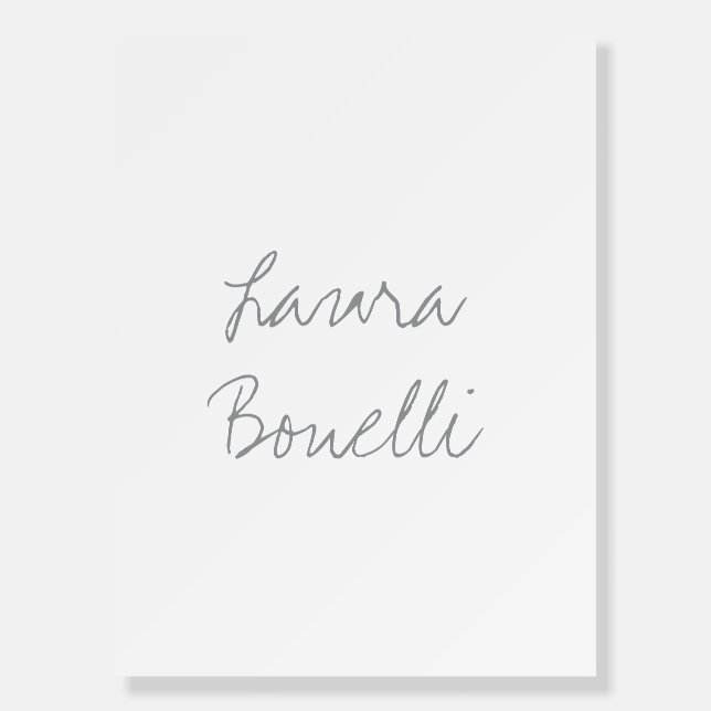 Minimalist Professional Modern Your Name Foam Board (Front)