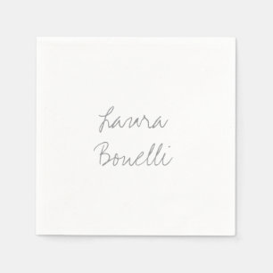 Minimalist Professional Modern Your Name Napkins