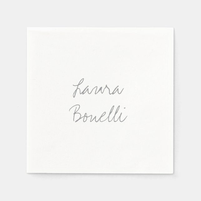 Minimalist Professional Modern Your Name Napkins (Front)