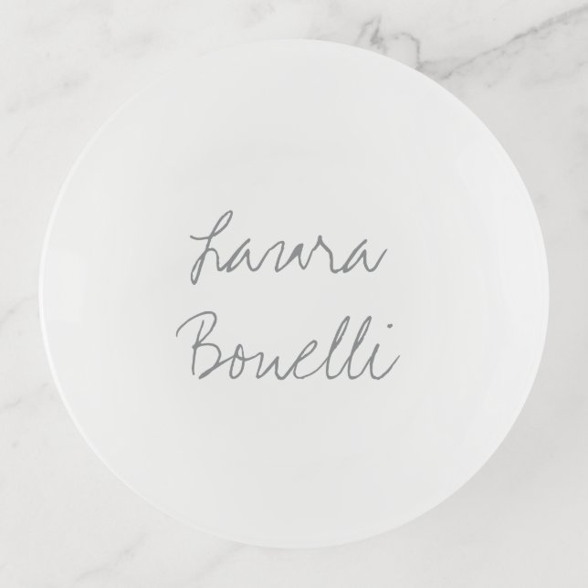 Minimalist Professional Modern Your Name Trinket Tray (Front)