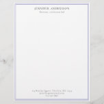 Minimalist Professional Office Letterhead<br><div class="desc">Minimalist professional office letterhead paper which can be customized with the inclusion of a name,  professional title,  email address,  phone number and business address. The paper has an elegant double navy border.</div>