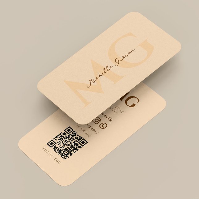 Minimalist Professional Pastel Peach Initials Business Card (Minimalist Professional Pastel Peach Initials Business Card
)
