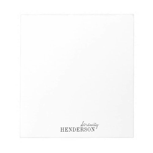 Minimalist professional personalized stationery notepad