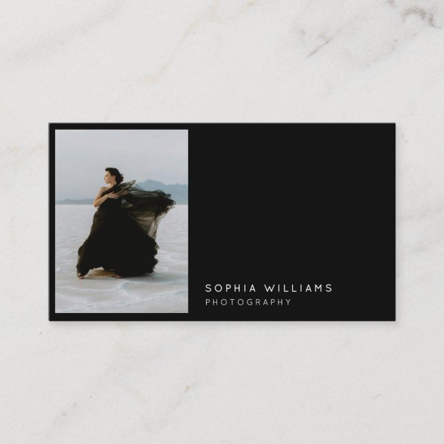 Minimalist Professional Photo Qr Code Business Card (Front)