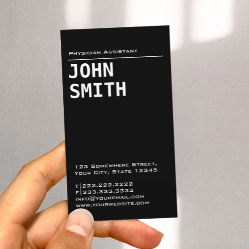 Minimalist Professional Physician Assistant Business Card