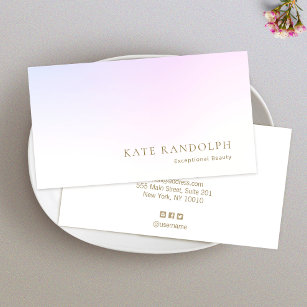 Minimalist Professional Pink Lavender Gradient Business Card