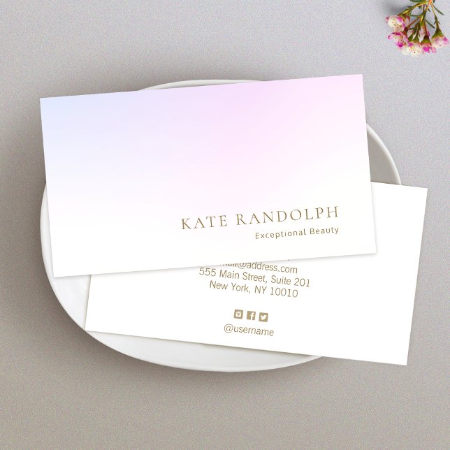 Minimalist Professional Pink Lavender Gradient Business Card (Creator Uploaded)