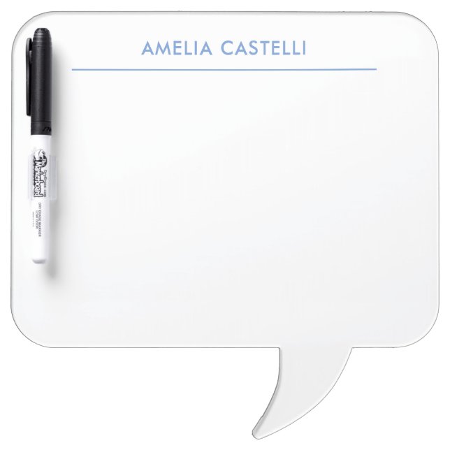 Minimalist Professional Plain Blue White Dry Erase Board (Front)