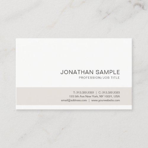 Minimalist Professional Plain Elegant Colors Business Card